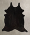 Solid Black Large Brazilian Cowhide Rug 6'9