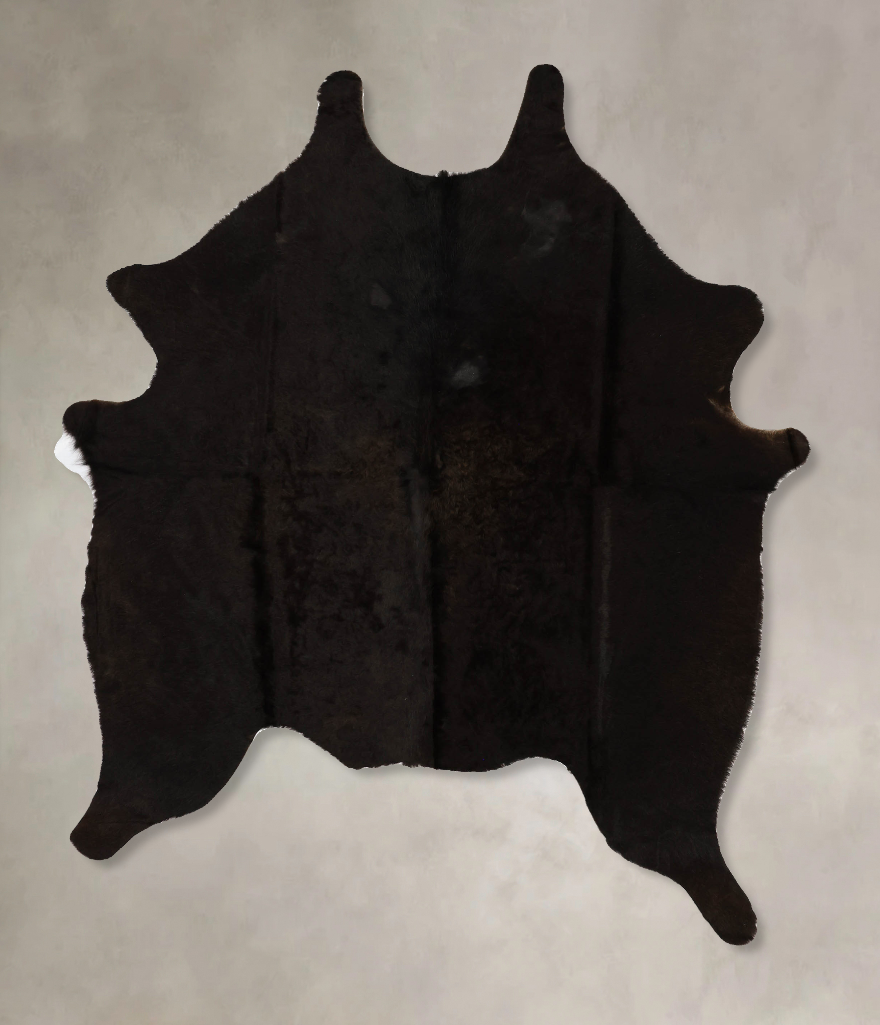 Solid Black Cowhide Rug #B11751