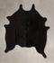 Solid Black Large Brazilian Cowhide Rug 7'2