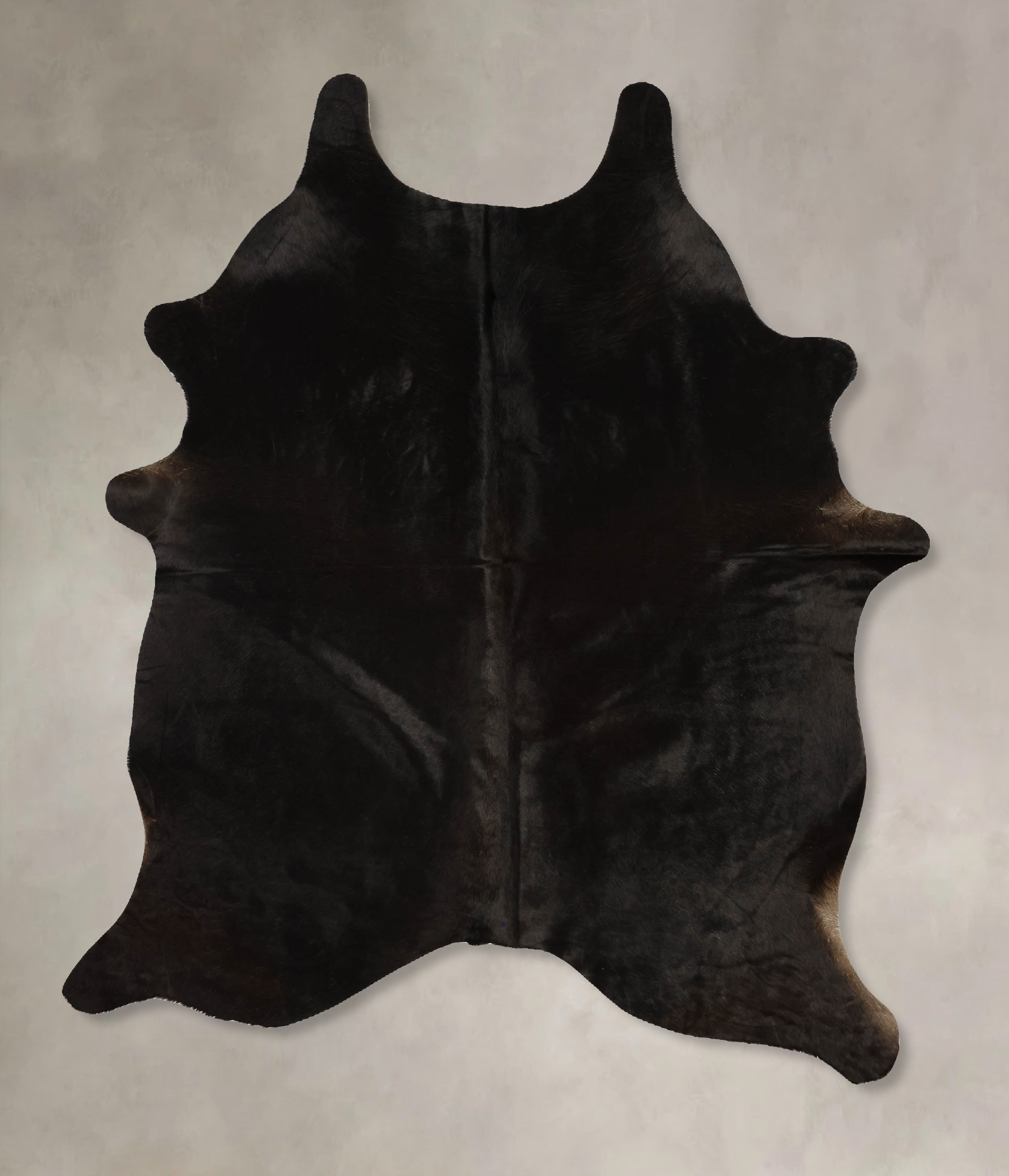 Solid Black Cowhide Rug #B11753