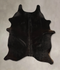 Solid Black Large Brazilian Cowhide Rug 6'9