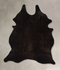 Solid Black Large Brazilian Cowhide Rug 6'7