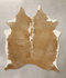 Beige and White Large Brazilian Cowhide Rug 6'2