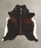 Chocolate and White X-Large Brazilian Cowhide Rug 7'1