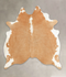 Beige and White X-Large Brazilian Cowhide Rug 7'5