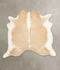 Beige and White X-Large Brazilian Cowhide Rug 6'9