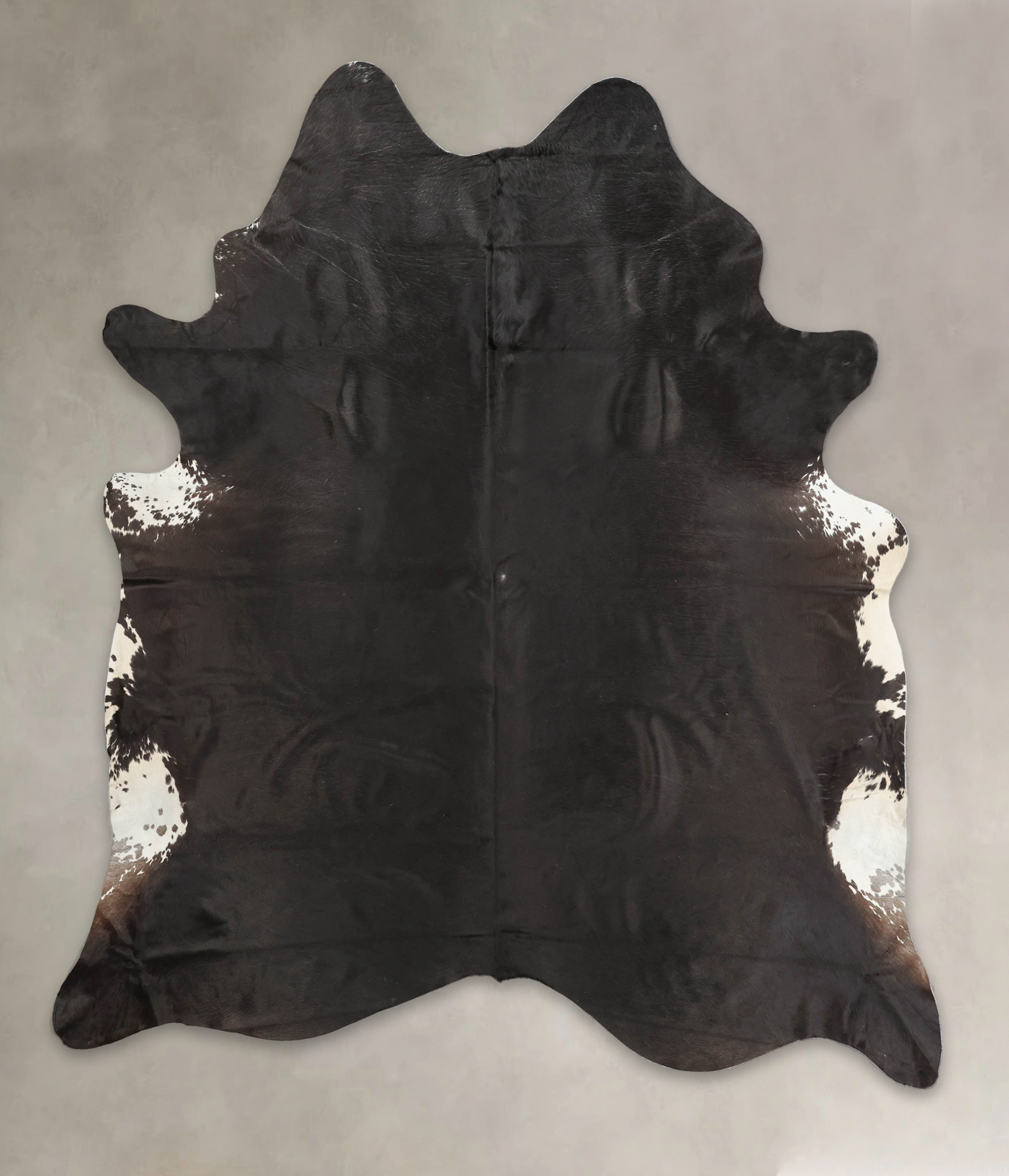 Solid Black Cowhide Rug #B1350