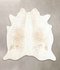 Beige and White X-Large Brazilian Cowhide Rug 6'11