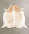 Beige and White X-Large Brazilian Cowhide Rug 6'10