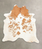 Beige and White X-Large Brazilian Cowhide Rug 7'0