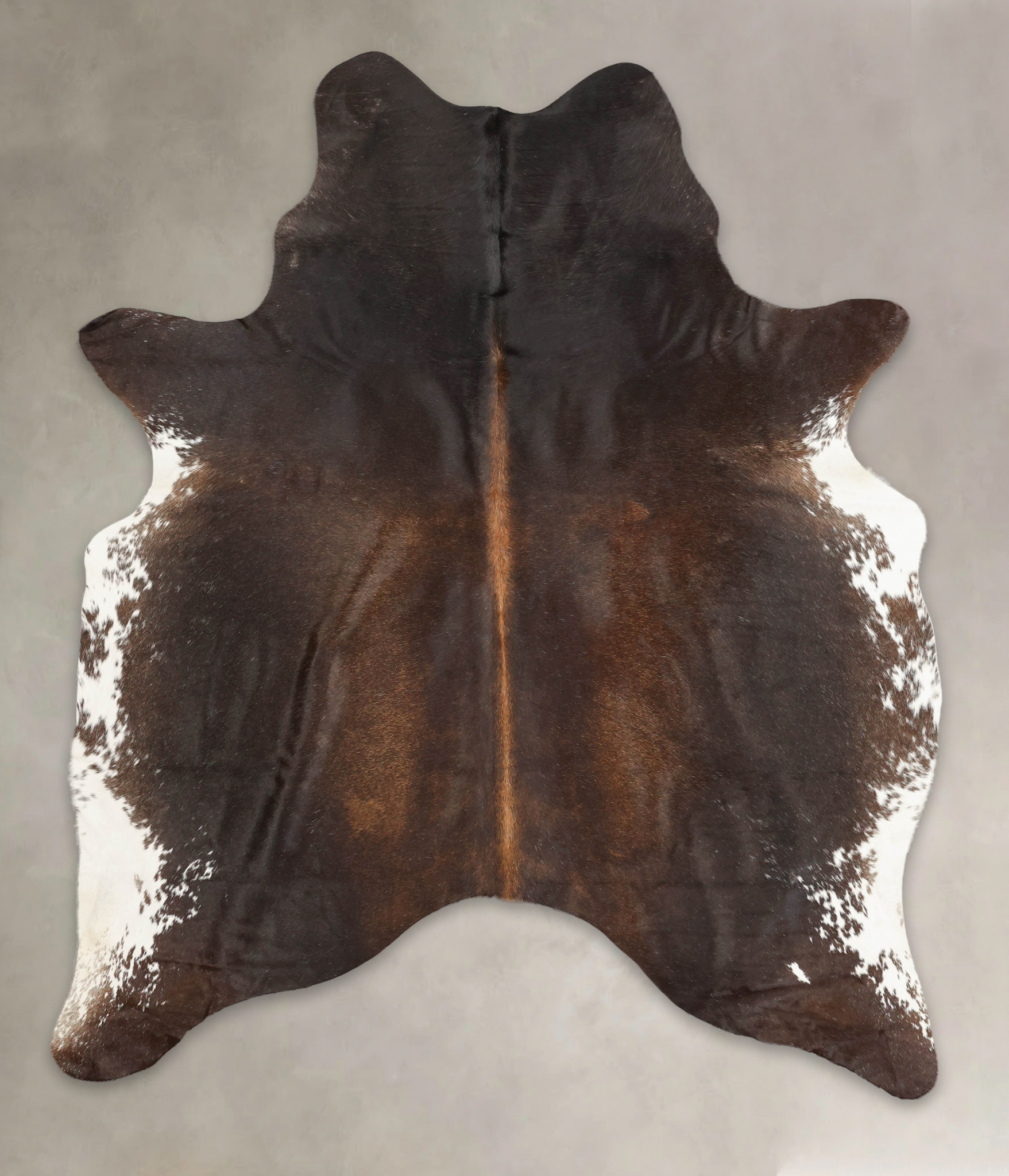 Chocolate and White Cowhide Rug #B2217