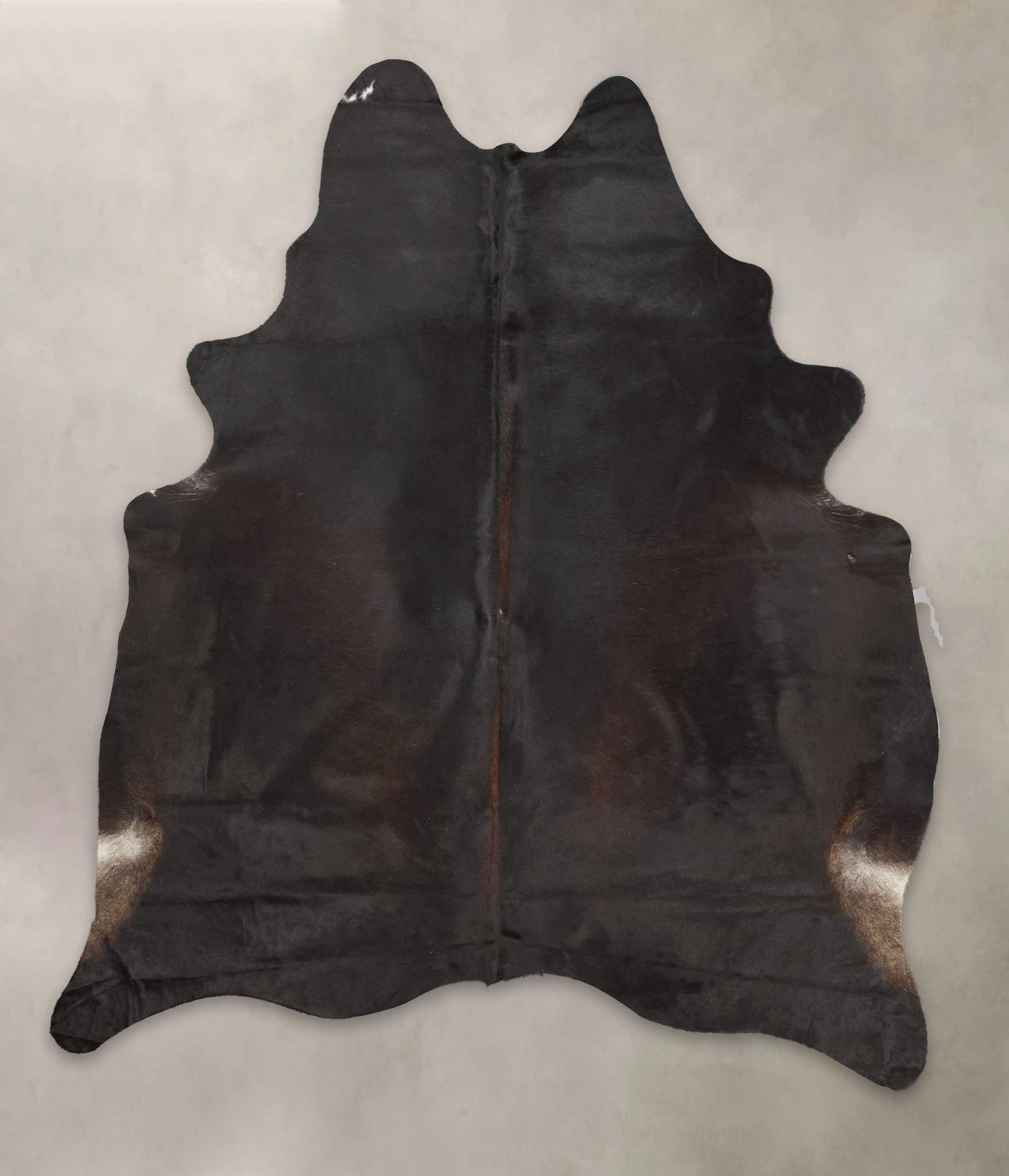 Solid Black Cowhide Rug #B3132