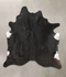 Solid Black X-Large Brazilian Cowhide Rug 7'4