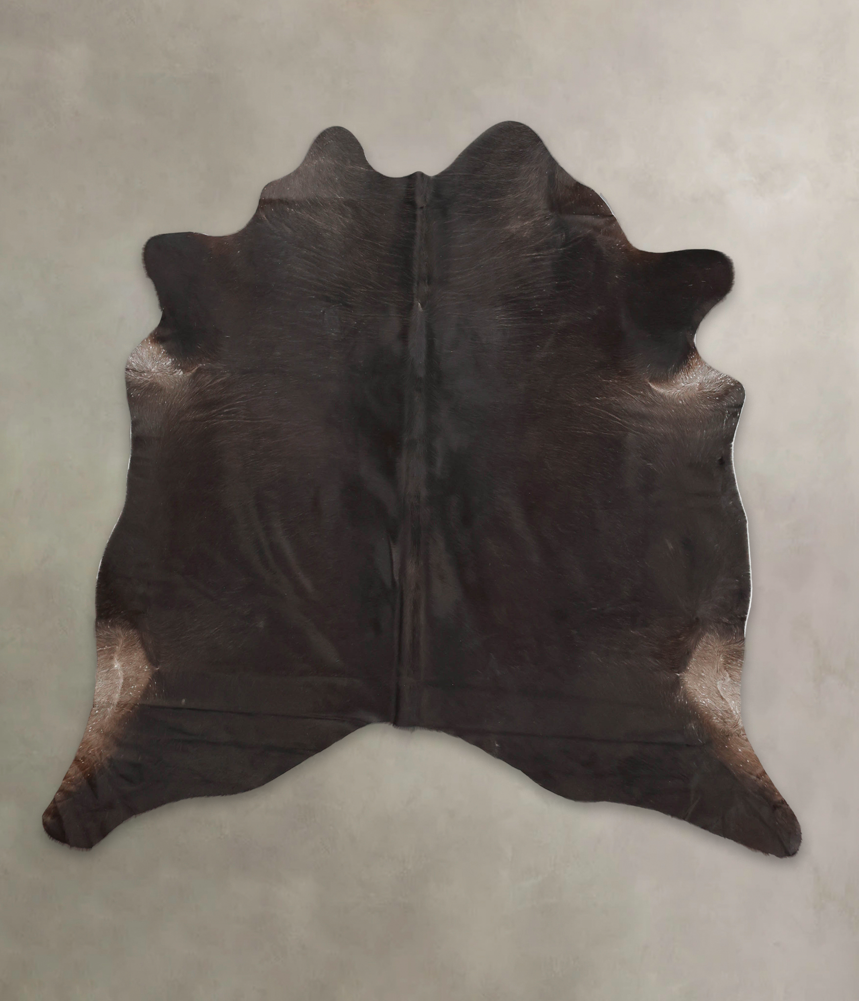 Solid Black Cowhide Rug #B3300