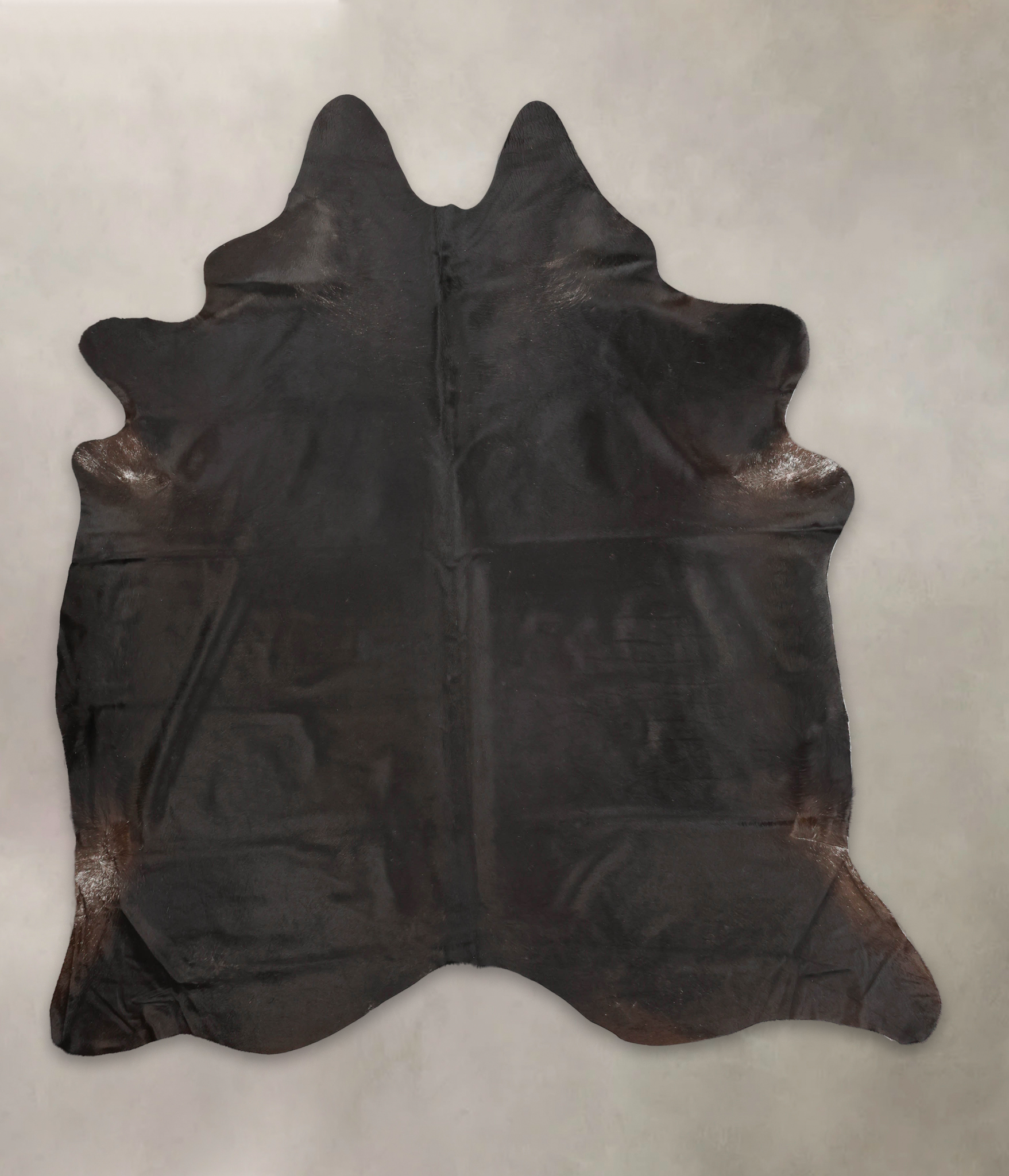 Solid Black Cowhide Rug #B3967