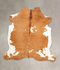 Brown and White XX-Large European Cowhide Rug 7'8