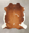 Brown and White XX-Large European Cowhide Rug 7'8