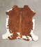 Brown and White X-Large European Cowhide Rug 6'8