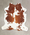 Brown and White X-Large European Cowhide Rug 7'1