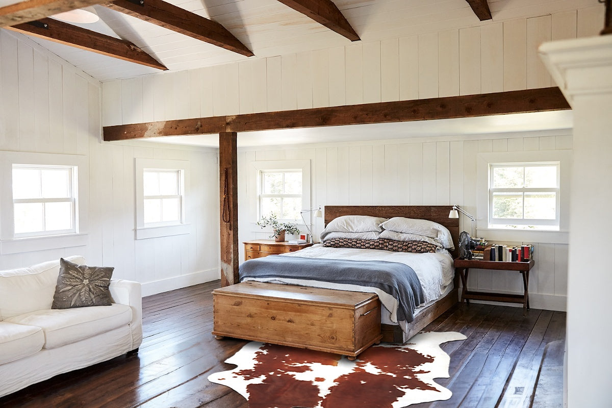 Brown and White Cowhide Rug #B5462