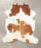 Brown and White X-Large European Cowhide Rug 7'5