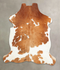 Brown and White X-Large European Cowhide Rug 7'8