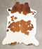 Brown and White X-Large European Cowhide Rug 7'8