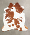 Brown and White Large European Cowhide Rug 6'6