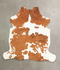 Brown and White X-Large European Cowhide Rug 6'8