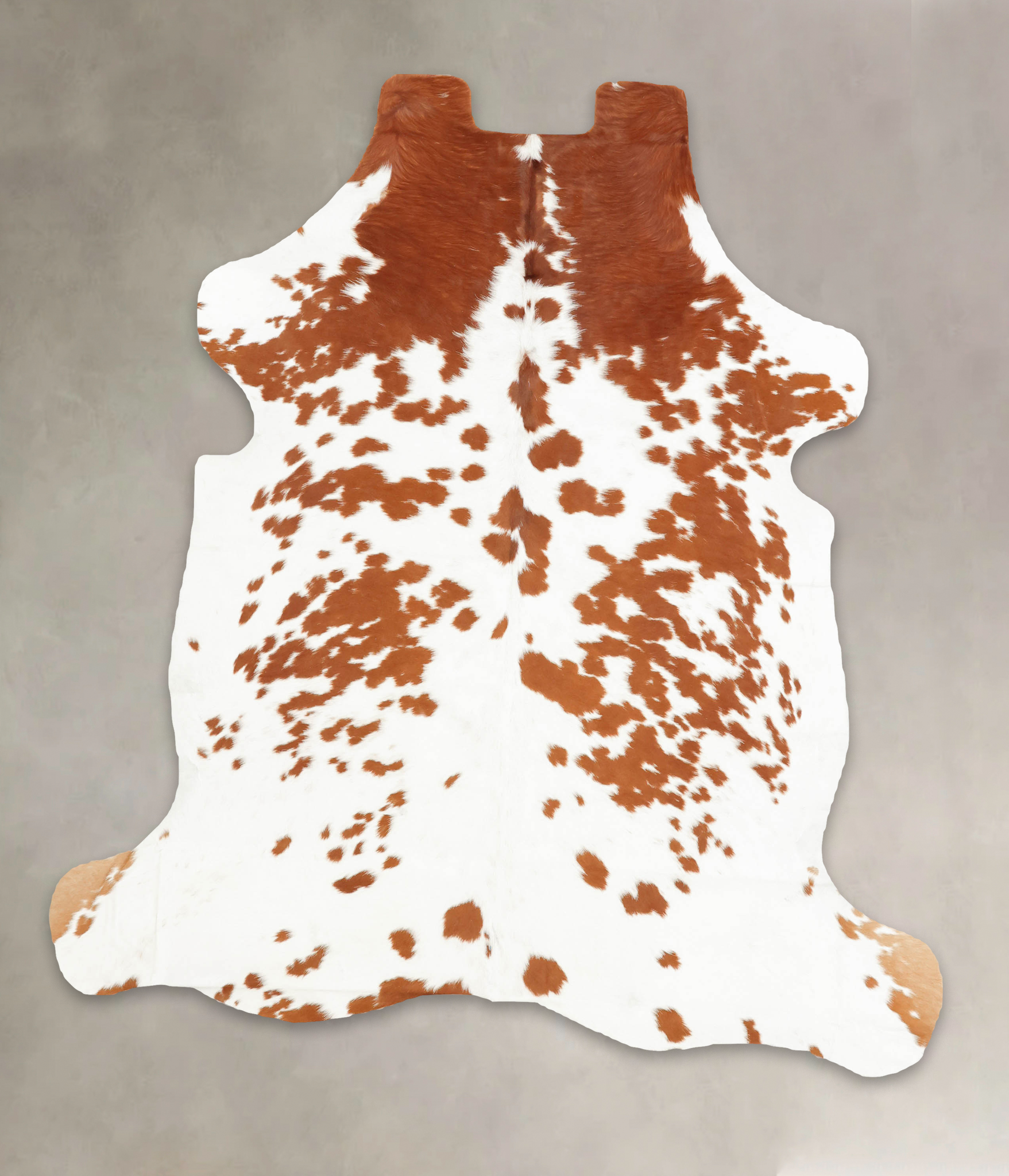 Brown and White Cowhide Rug #B5569