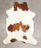 Brown and White XX-Large European Cowhide Rug 8'6