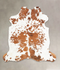 Brown and White X-Large European Cowhide Rug 6'7