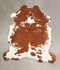 Brown and White X-Large European Cowhide Rug 6'8