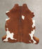 Brown and White X-Large European Cowhide Rug 6'9