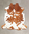 Brown and White X-Large European Cowhide Rug 6'7