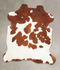 Brown and White Large European Cowhide Rug 6'5