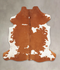 Brown and White Large European Cowhide Rug 6'3