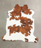 Brown and White X-Large European Cowhide Rug 6'9