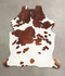 Brown and White X-Large European Cowhide Rug 6'8