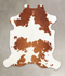 Brown and White X-Large European Cowhide Rug 7'1