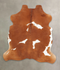 Brown and White Large European Cowhide Rug 6'7