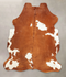 Brown and White X-Large European Cowhide Rug 7'1