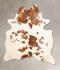 Brown and White X-Large Brazilian Cowhide Rug 7'7