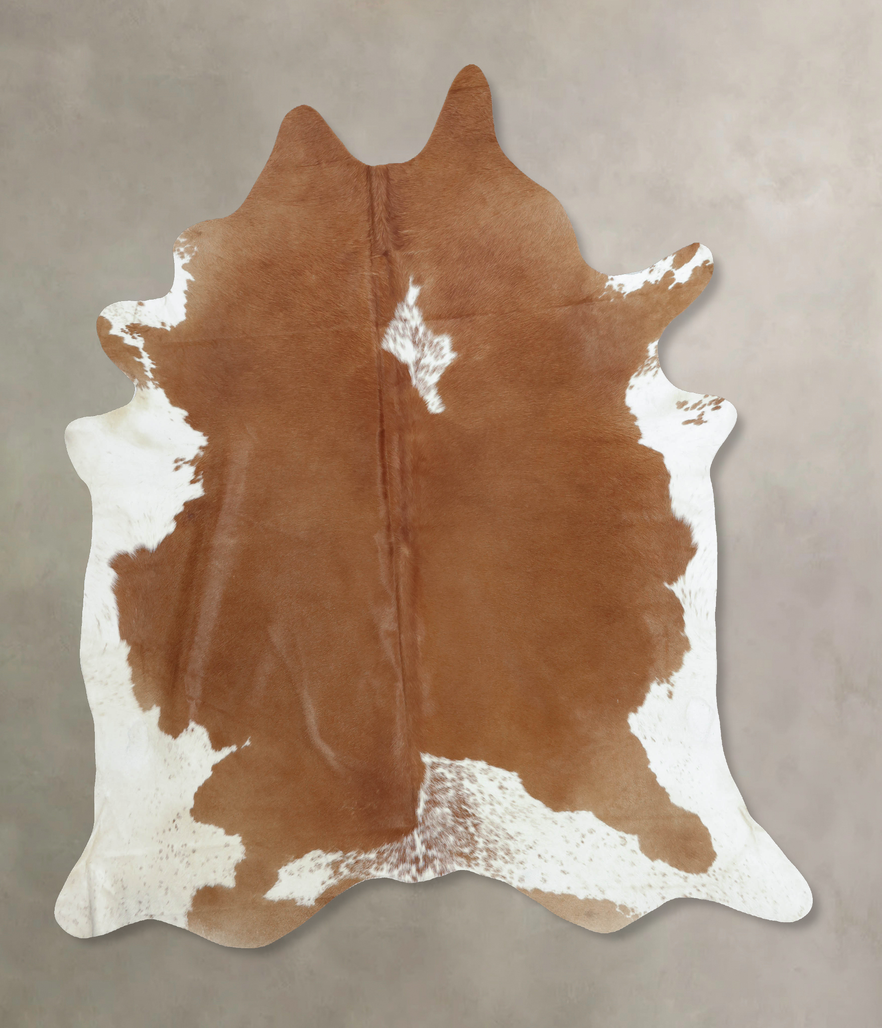 Brown and White Cowhide Rug #B7999