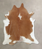 Brown and White XX-Large Brazilian Cowhide Rug 8'5