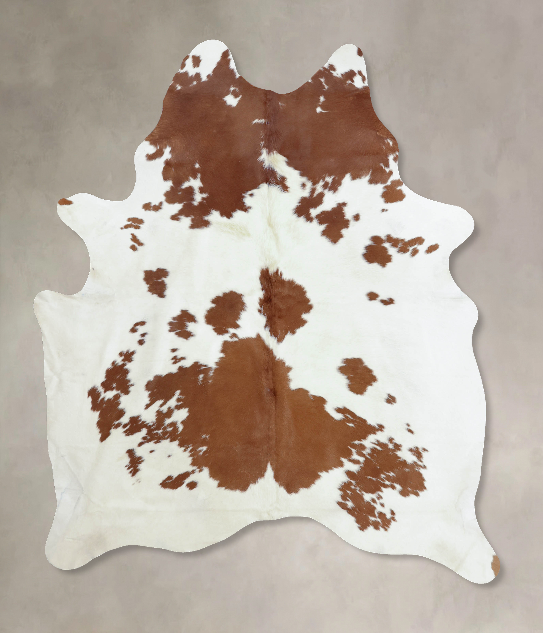 Brown and White Cowhide Rug #B8021