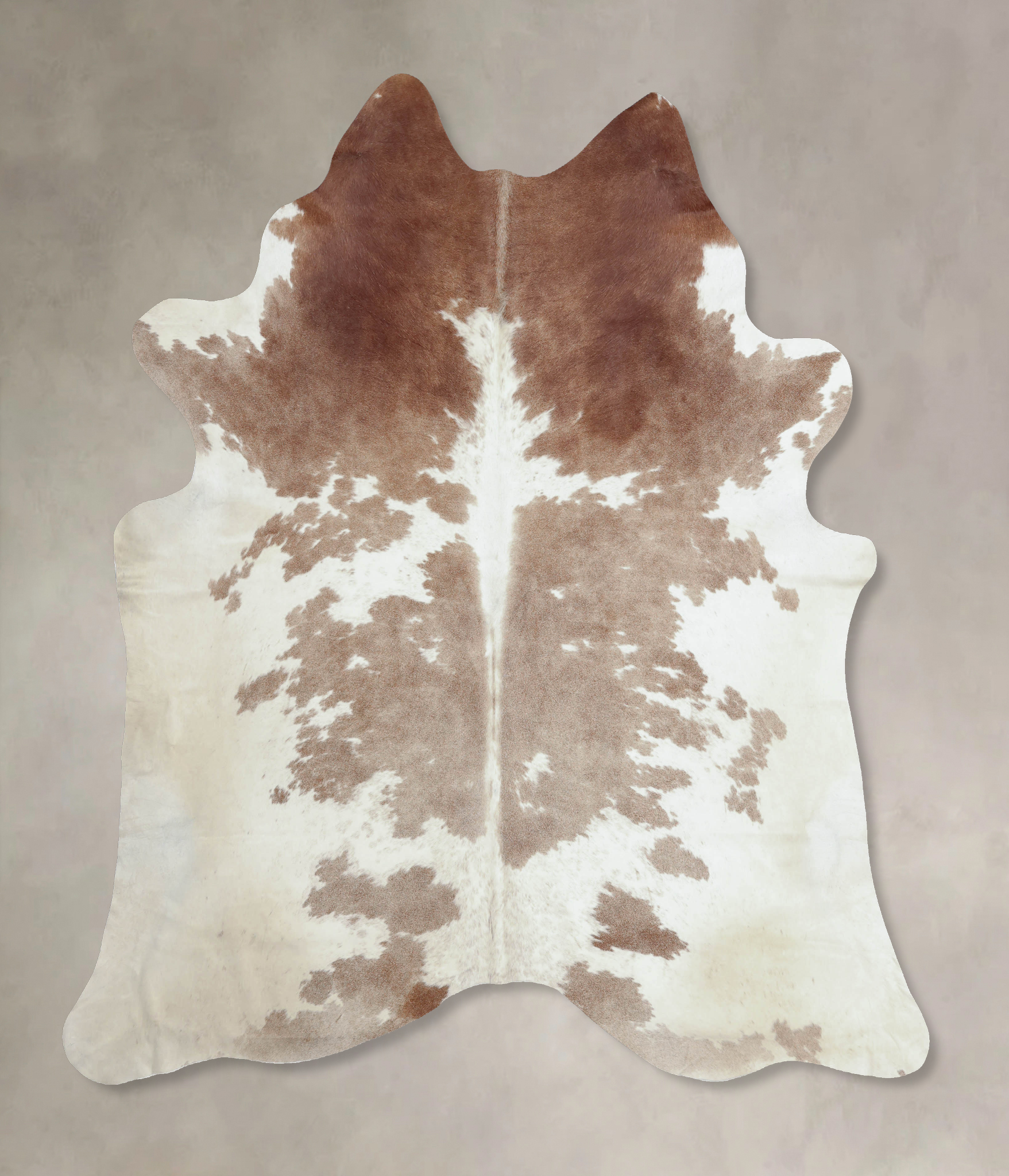 Brown and White Cowhide Rug #B8055