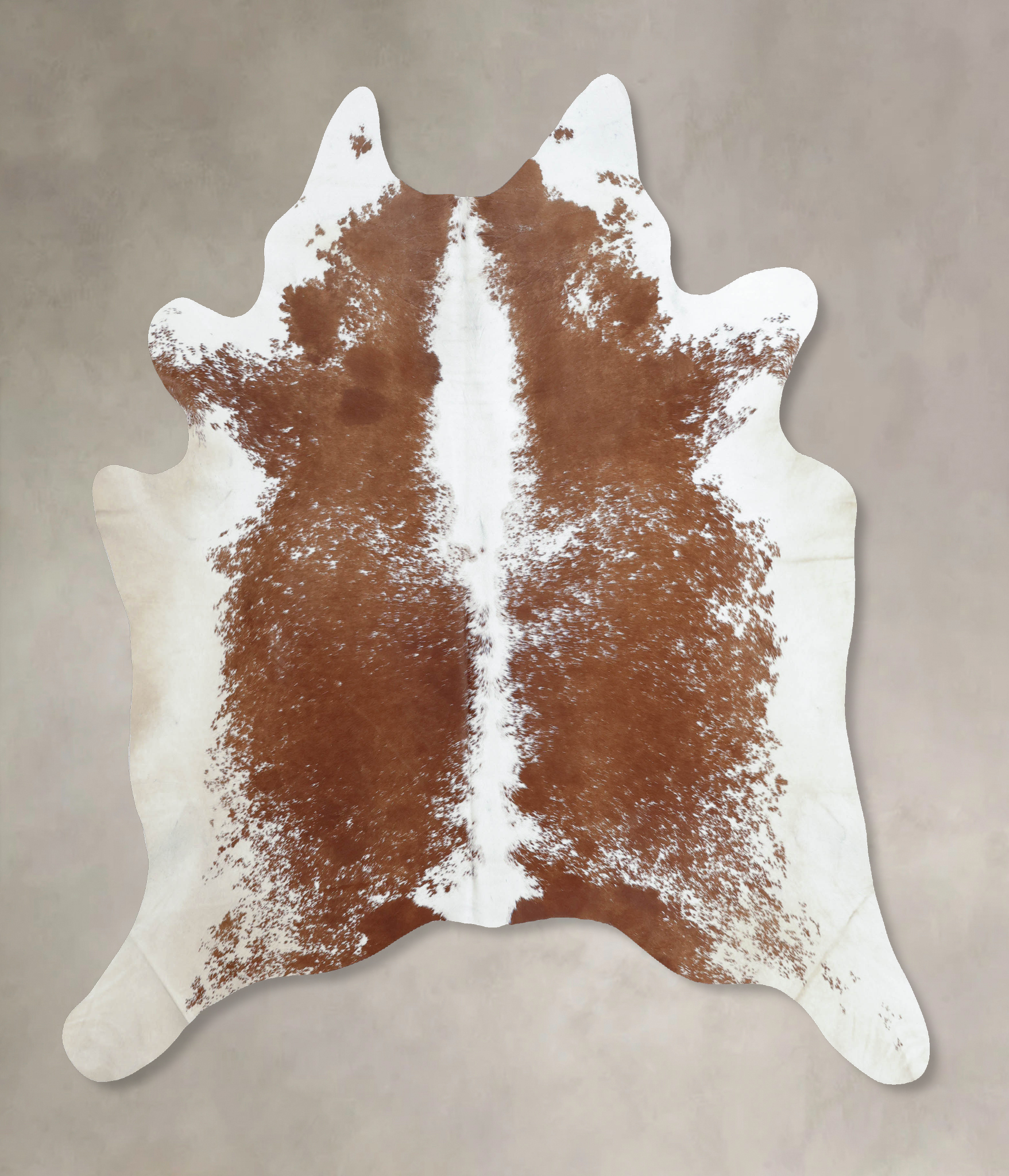 Brown and White Cowhide Rug #B8056