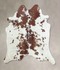 Brown and White Large Brazilian Cowhide Rug 6'3