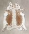 Beige and White XX-Large Brazilian Cowhide Rug 7'10